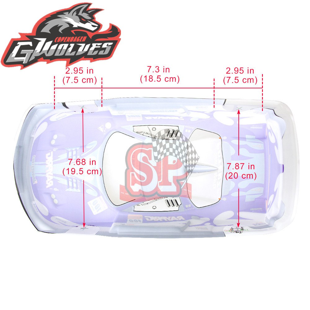 Rc Điều Khiển Từ Xa 1 / 10 PVC In Màu Vỏ Xe Honda NSX Phun Miễn Phí Đuôi Cánh 195 Chiều Rộng 260 Mm Chiều Dài Cơ Sở hsp tamiya Drift RV