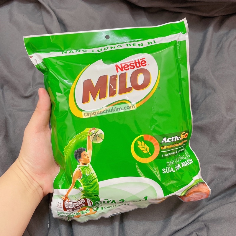 Sữa bột MILO cacao Nestle túi 15 GÓI NHỎ x 22G  - tạp quá chú Kim