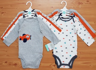 Set 4 bộ bodysuit tay dài cho bé trai và bé gái