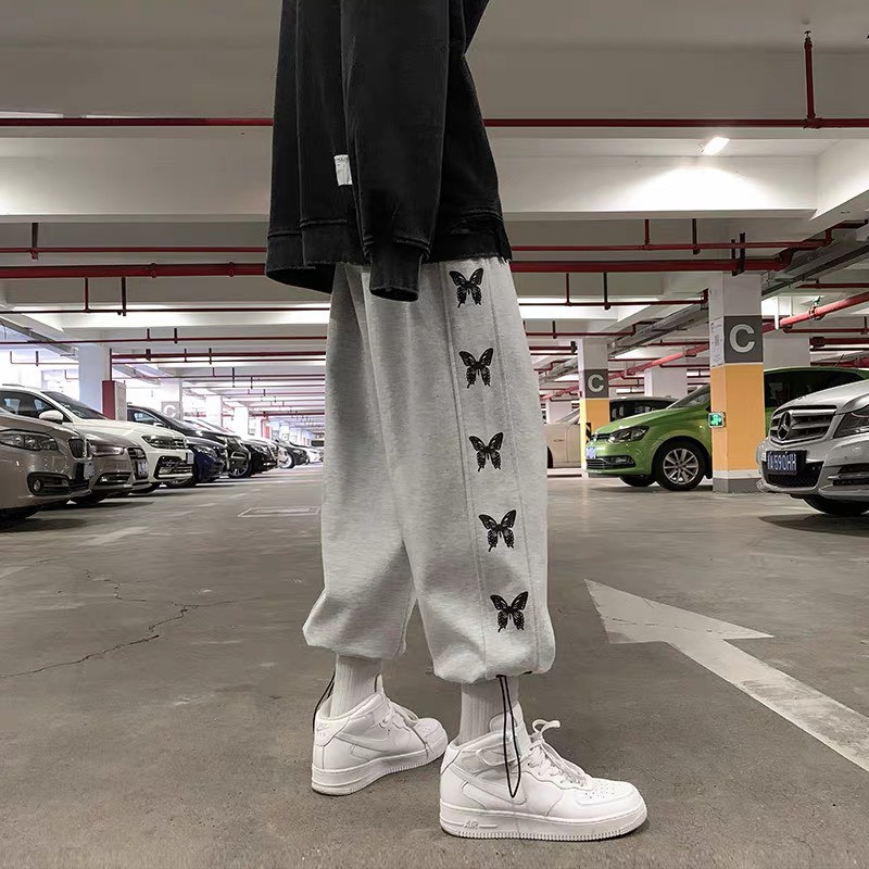 Quần jogger unisex ulzzang bướm có rút ống