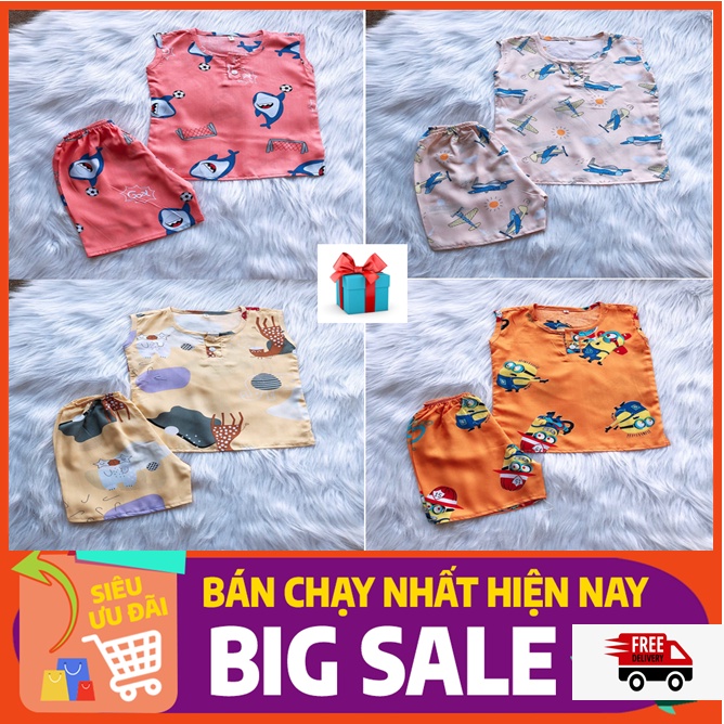 Bộ tole sát nách bé trai - Đồ tole ba lỗ bé trai - Đồ mặc nhà bé trai vải tole