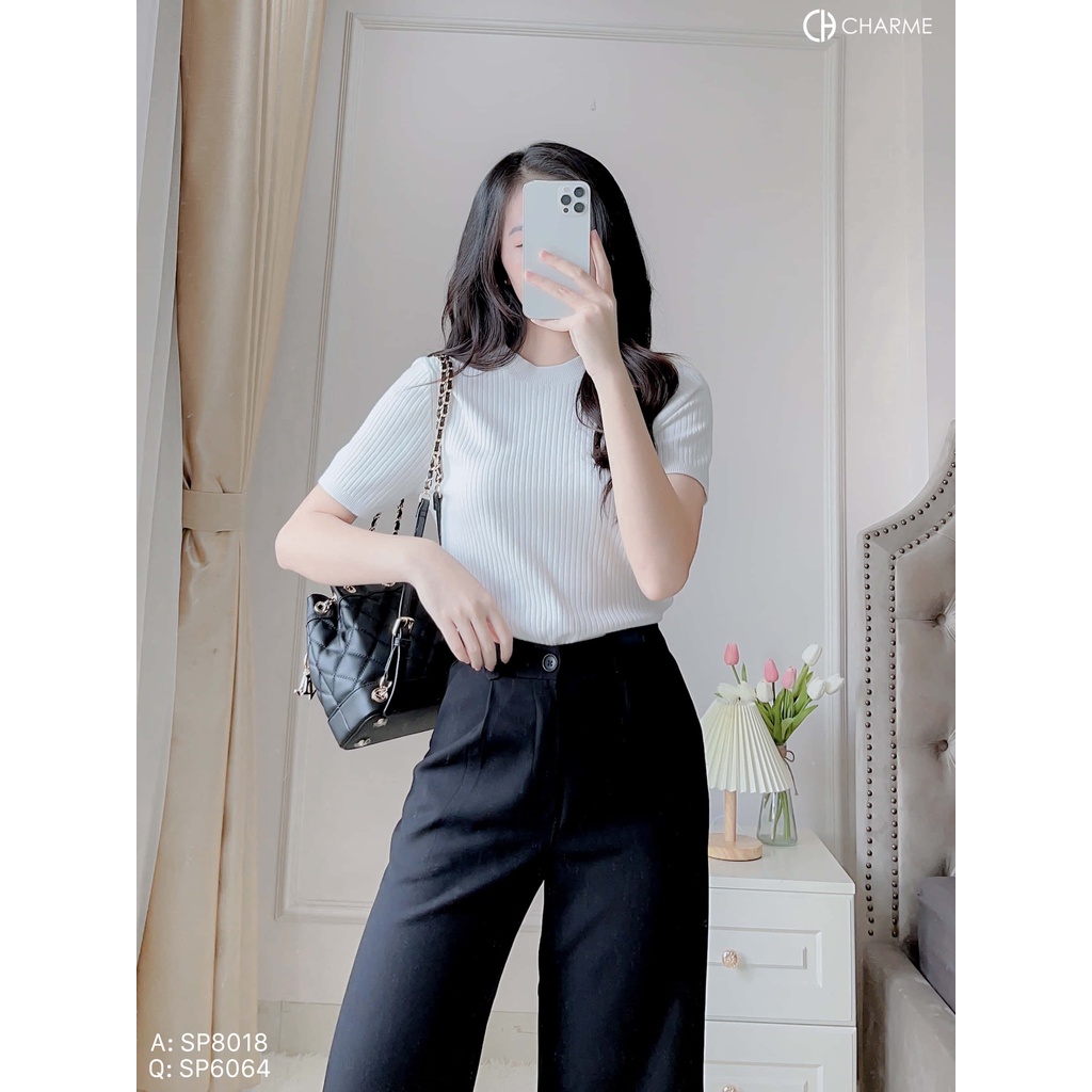  Áo len tăm cộc tay thiết kế Charme 8018 | BigBuy360 - bigbuy360.vn