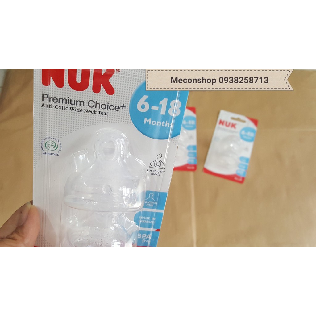 [Tặng đục lỗ ](6m+) NÚM TY SILICONE CỔ RỘNG NUK ( có tách lẻ 1 núm)- KATYDANG