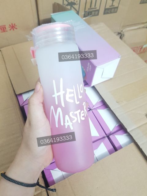 Sale sốc bình thủy tinh Hello Master 420ml