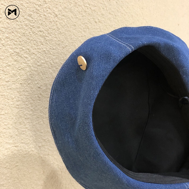 Mũ Beret Denim Phong Cách Thời Trang Anh Quốc Cổ Điển Dành Cho Nữ