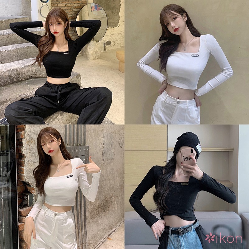 Áo Thun Tay Dài Màu Sắc Thời Trang Cho Nữ