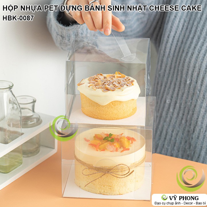 HỘP NHỰA PET MICA TRONG SUỐT CÓ QUAI XÁCH ĐỰNG BÁNH KEM SINH NHẬT BÁNH TIRAMISU CHEESECAKE PHONG CÁCH ĐƠN GIẢN HBK-0087 | BigBuy360 - bigbuy360.vn