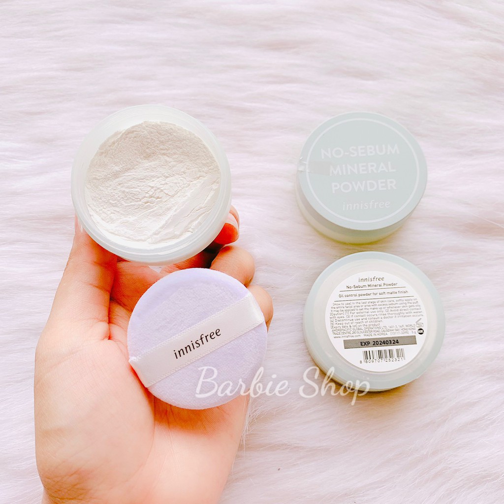 PHẤN PHỦ BỘT INNISFREE NO-SEBUM POWDER 5G XANH LÁ+XANH DƯƠNG KIỀM DẦU