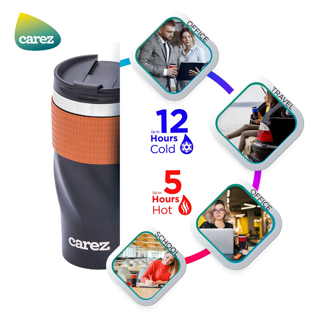 Ly giữ nhiệt CAREZ to go 590ML VFC593SN-590 màu nâu cà phê