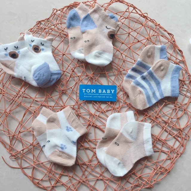 Set 5 đôi tất len lưới cho bé mùa thu đông