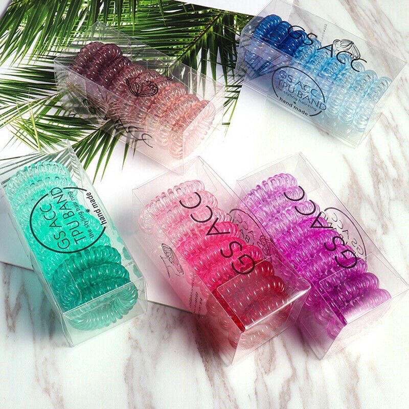 SET BUỘC TÓC LÒ XO MÀU TRONG