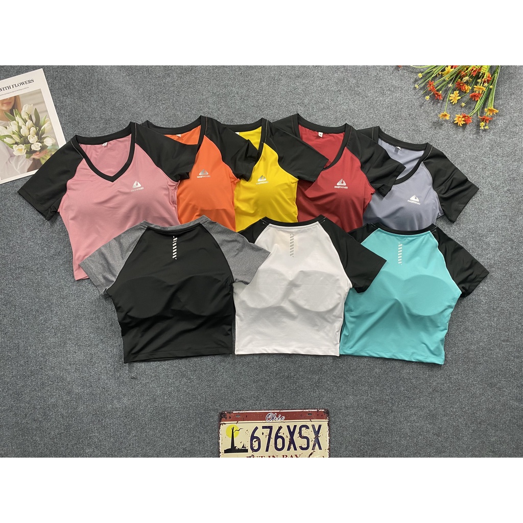 [ free ship ] Áo Thể Thao Crop Top Nữ Tập Gym Yoga Có Lót Mút Giá Siêu Rẻ