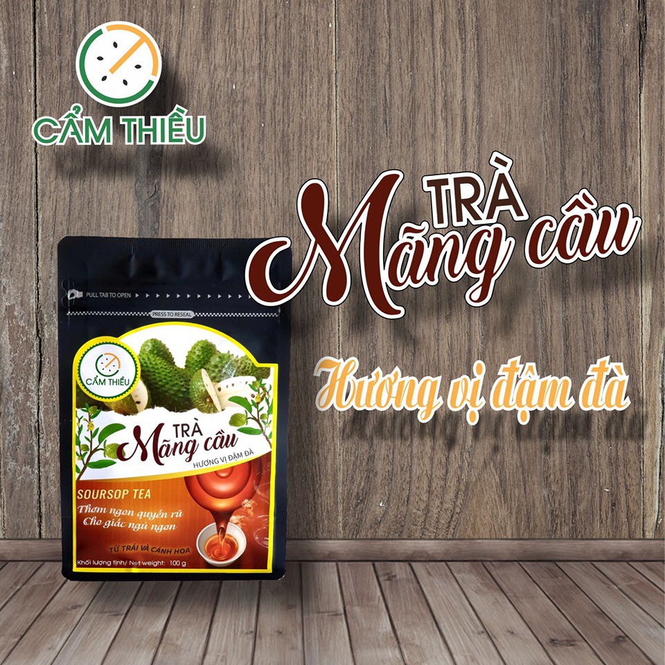 Trà mãng cầu hương vị đậm đà 100g túi đen trái và hoa mãng cầu, không chất bảo quản, cung cấp số lượng lớn