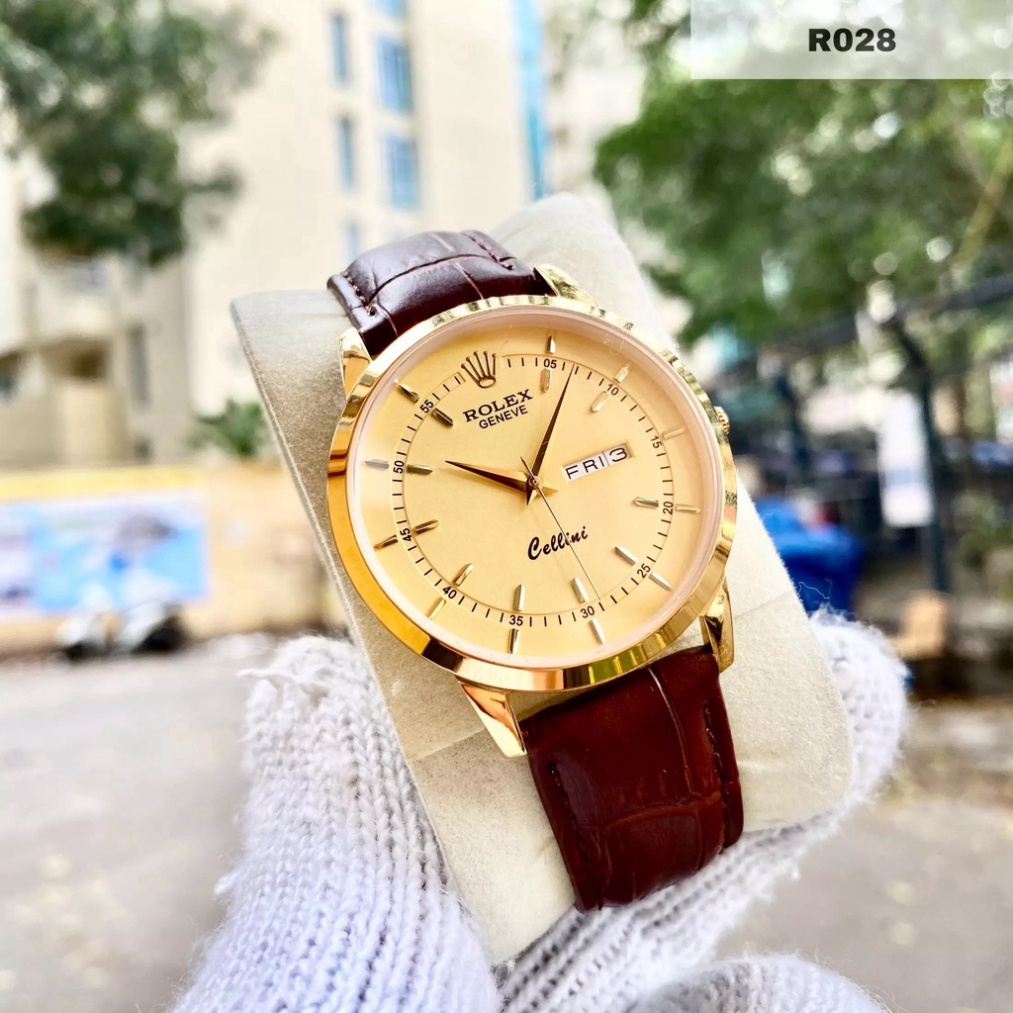 Đồng Hồ Nam RoLex Sapphire R028 Mặt trơn 2 lịch Máy Pin Nhật Chống nước, chống xước Tuyệt đối