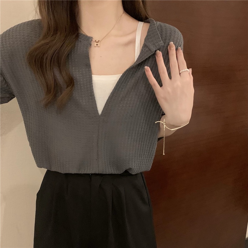 Áo Croptop Thiết Kế Mới Thời Trang Mùa Hè Theo Phong Cách Pháp Dành Cho Nữ