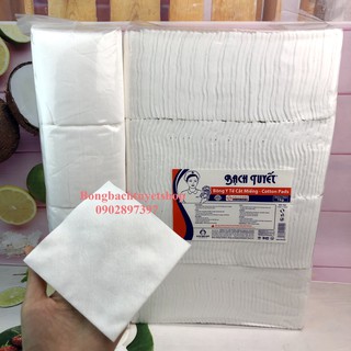 Bông Y tế cắt miếng 1kg kích thước 10x10 - Hàng Chính Hãng Bông Bạch Tuyết