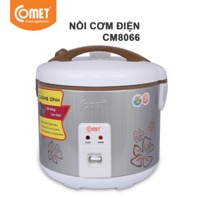 [Mã 44ELSALE2 giảm 7% đơn 300K] NỒI CƠM ĐIỆN COMET 1L8 NẮP GÀI GIẢM 25K