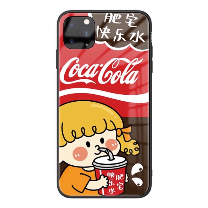 Ốp lưng iphone 6, 7, 8 Plus, X, XS, XR, XSMAX, 11, 11PRO, 11 PROMAX, 12, 13 PROMAX CÔ CA CÔ LA BẰNG KÍNH PKVN