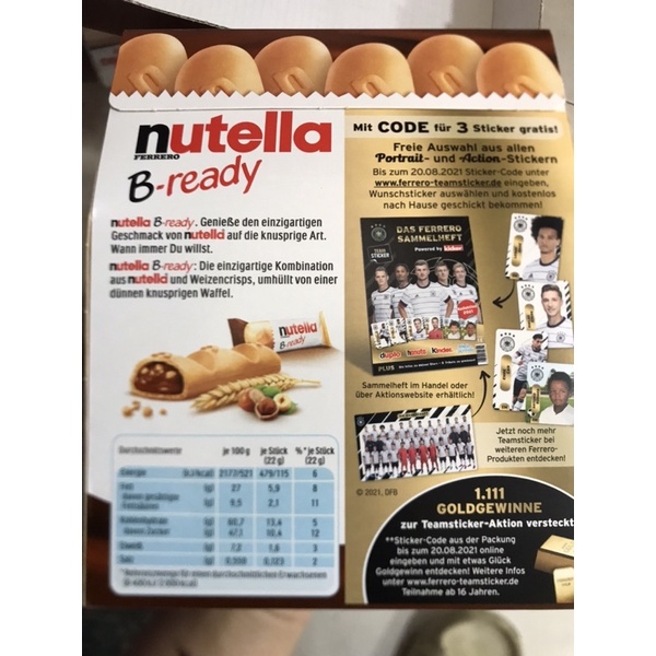 Bánh Xốp Nutella Của Đức 132g (6 chiếc)