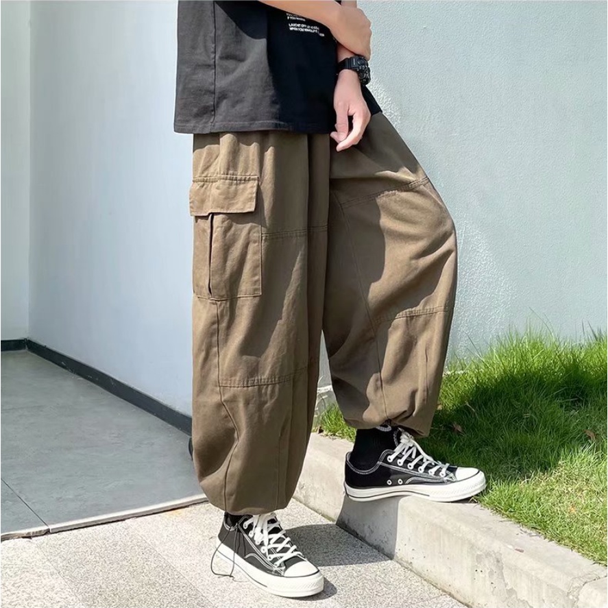 quần ống suông hàn quốc quần jogger nam ống rộng unisex from rộng quần jogger nam tiếng Nhật thời trang quần túi hộp tiếng Nhật quần túi hộp nữ