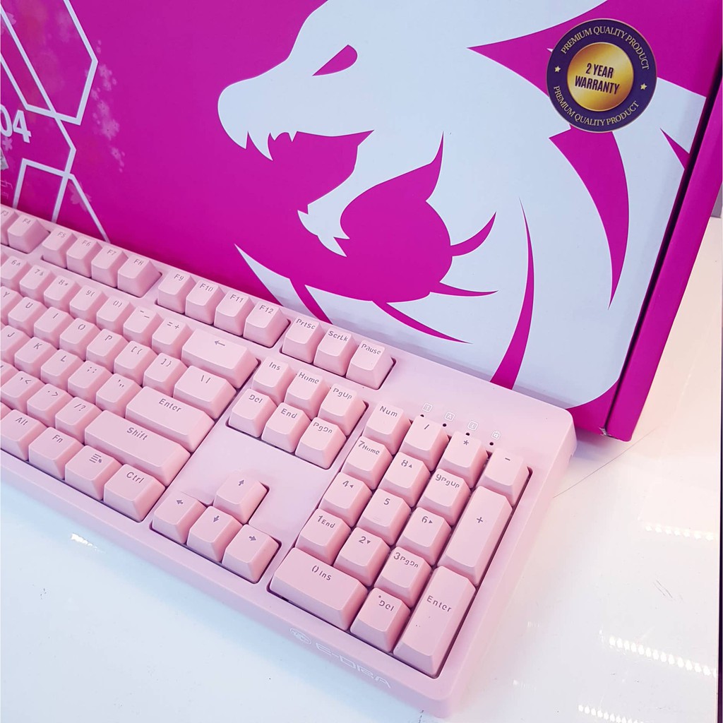 Bàn Phím Cơ E-DRA EK3104 Màu Hồng Led Đẹp - Bàn Phím Gaming Pink