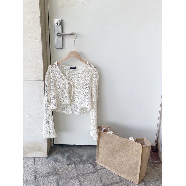 Áo cardigan cột nơ MESH CARDIGAN