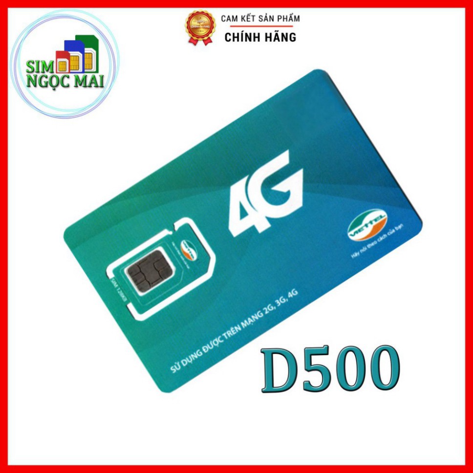 NGÀY SALE [FREESHIP] Sim 4G Viettel D500 - D500T  5Gb/tháng Trọn Gói 1 Năm Không Nạp Tiền - NGHE GỌI ĐƯỢC $$$