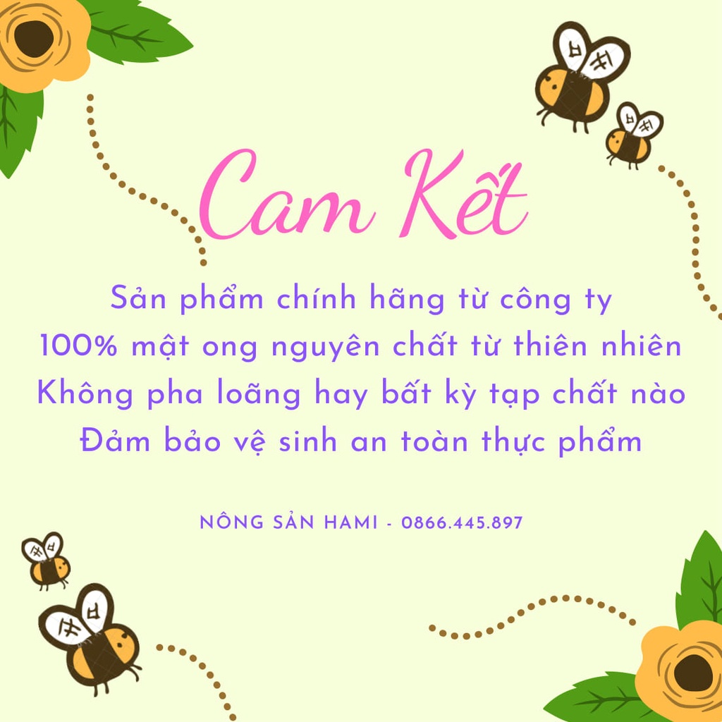 Mật ong bạc hà nguyên chất HaMi 1 Lít, đặc sánh, thơm ngon nguyên chất 100% tự nhiên - HSD 2 năm