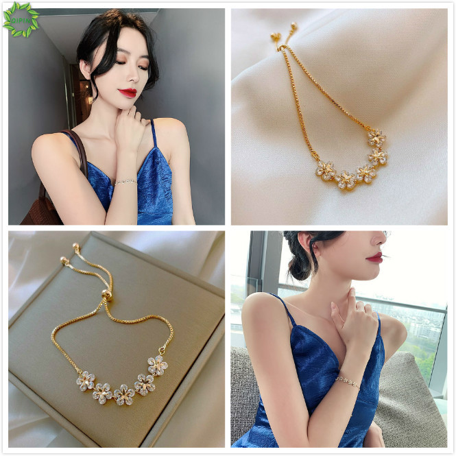 1 Vòng Tay Mặt Hoa Đính Đá Thời Trang Cho Nữ