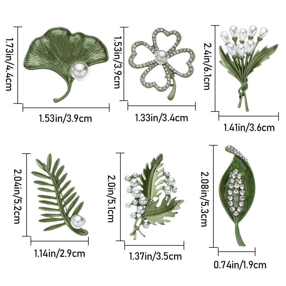 Ghim cài áo kiểu chiếc lá đính ngọc trai giả thời trang dành cho nữ