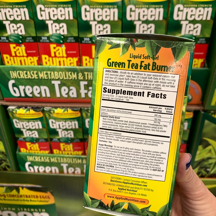 Giảm cân Trà Xanh Green Tea Fat Burner 400mg 200 viên của Mỹ