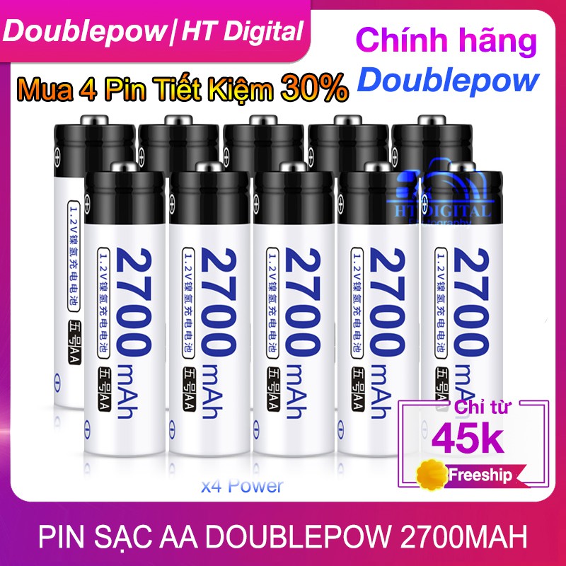 Pin Sạc AA 2700mAh Doublepow Dung Lượng Thực Chất Lượng Cao