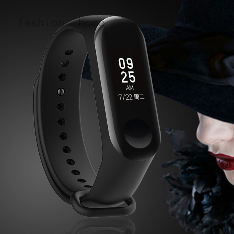 Phù Hợp Dây Đeo Thay Thế Chất Liệu Silicon Màu Trơn Cho Mi Band 3