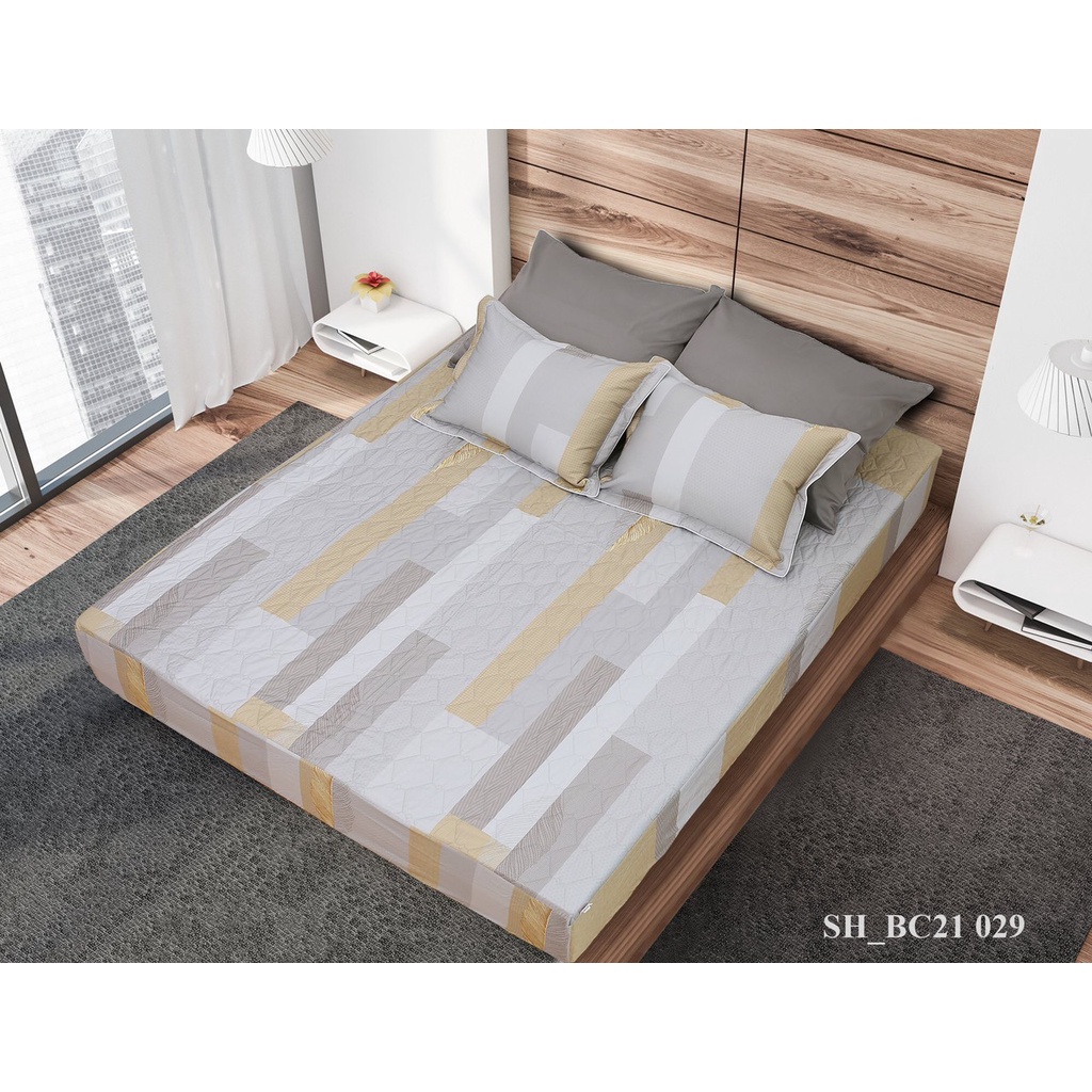 Bộ ga chun 180x200 có chần cotton Sông Hồng