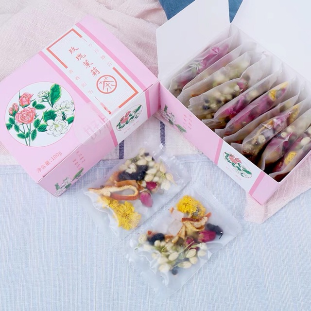 Trà hoa hồng hoa nhài 10 gói 100gr