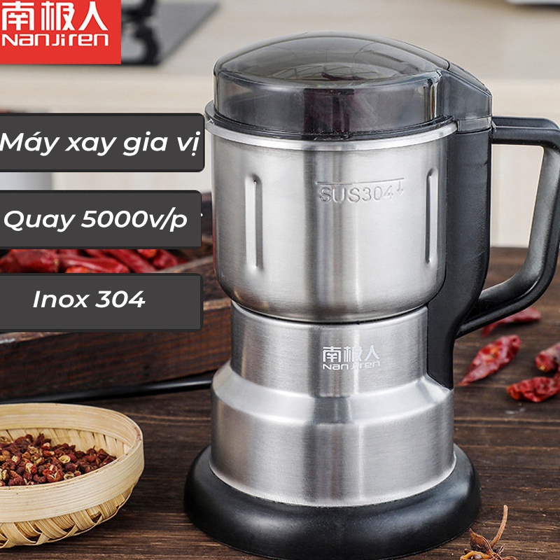 [Mã ELHADEV giảm 4% đơn 300K] [Hàng mới về]_Máy xay ngũ cốc, xay gia vị inox mini hàng chính hãng công suất cao 300W