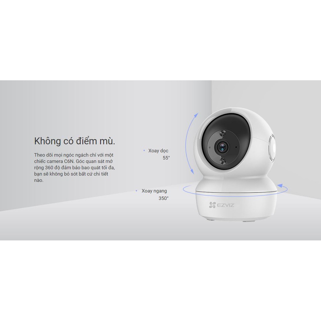 [NPP CHÍNH HÃNG] Camera WIFI Không Dây EZVIZ C6N 4MP 2K HD 1440p H265 xoay 360 , đàm 2 chiều - Bản nâng cấp C6N 1080p