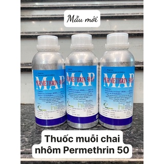 Permethrin 50 EC chai nhôm diệt muỗi côn trùng bọ, rệp cây, rệp sến