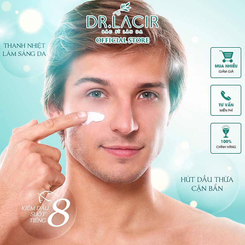 Sữa Rửa Mặt Nam Lacir For Men Thương Hiệu Dr.Lacir Có Đầu Cọ Sillicon Sạch Gấp 10 lần 150ml DR03