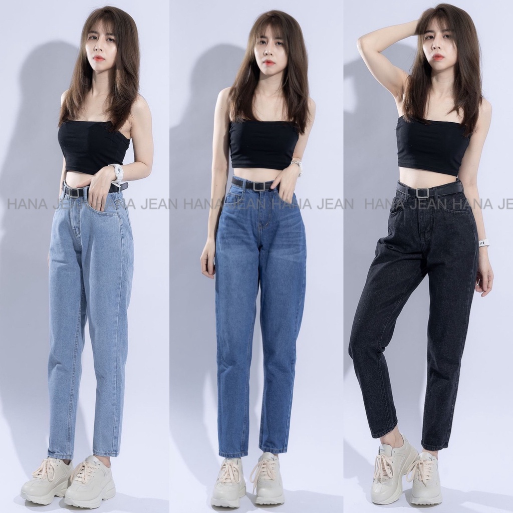 Quần Baggy Jean Nữ Lưng Cao Túi Kiểu ULZZANG Hàn Quốc Ảnh Tự Chụp | BigBuy360 - bigbuy360.vn