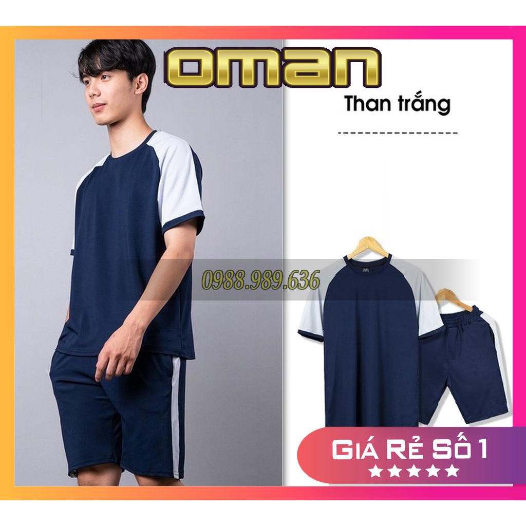 Bộ thể thao nam cộc tay cao cấp, bộ quần áo thể thao mặc nhà đi chơi tập gym BO01 - OMAN