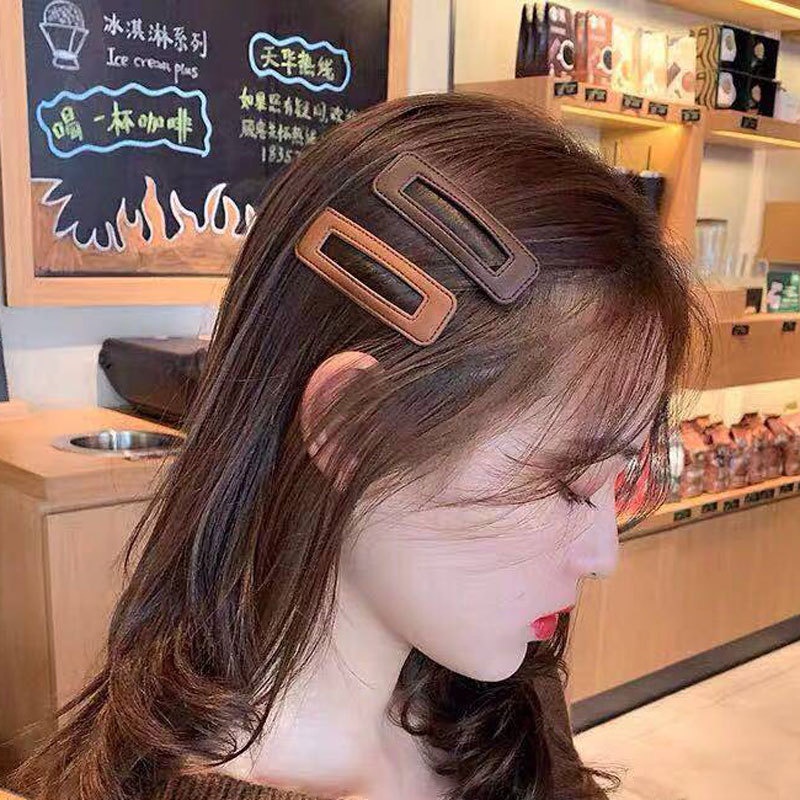 Kẹp tóc da PU phong cách Hàn Quốc độc đáo cho nữ