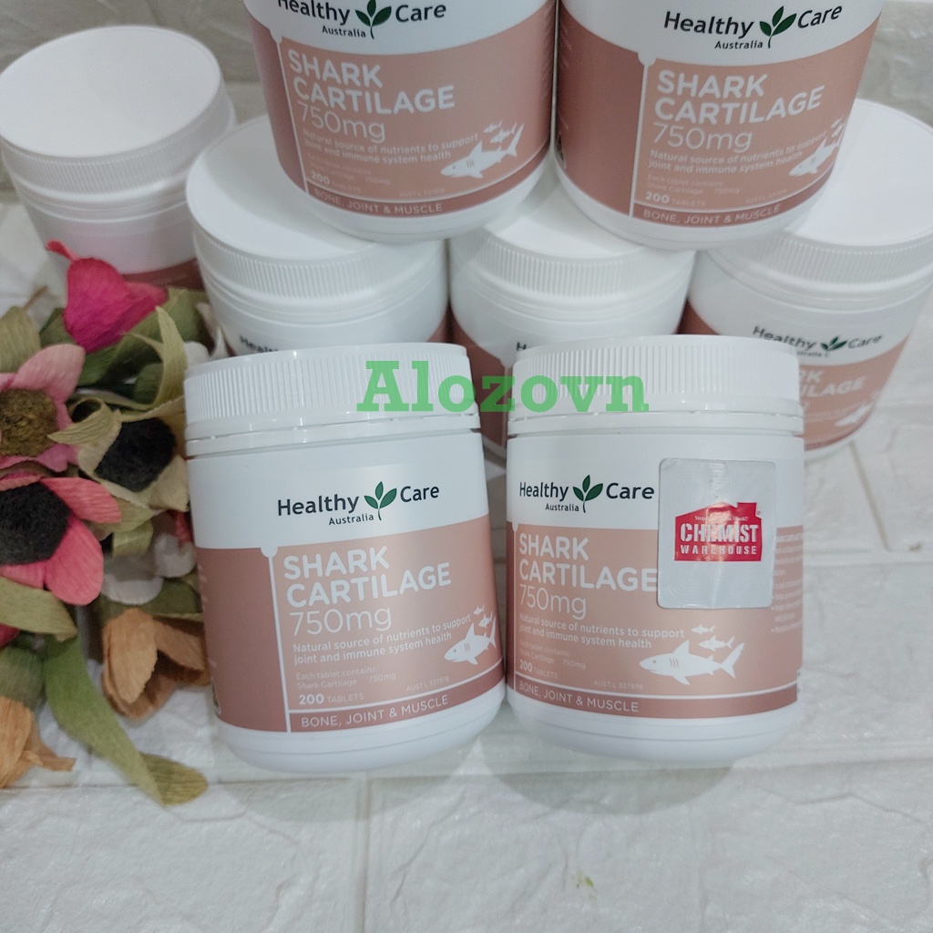 Sụn cá mập Healthy Care Shark Cartilage 750mg 200 viên của Úc