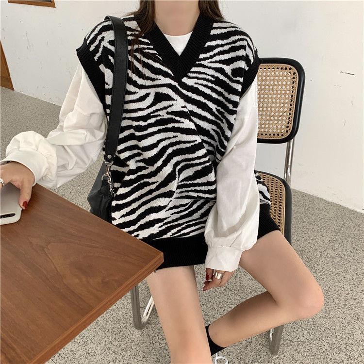 Áo Len Không Tay Mềm Mại Họa Tiết Ngựa Vằn Thời Trang Hàn Quốc 2020 | BigBuy360 - bigbuy360.vn