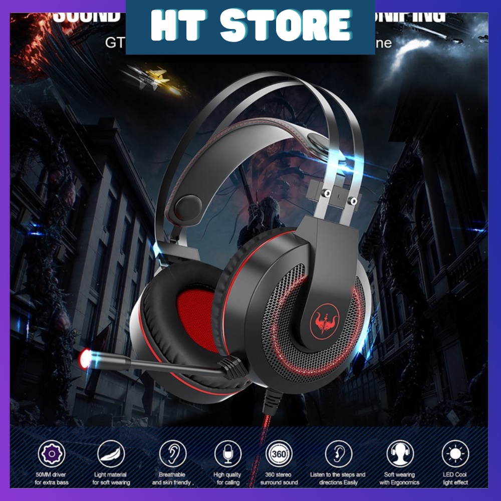 Tai Nghe Chụp Tai GT65 Chuyên Game Máy Tính/PC/Điện Thoại Di Động Bass Mạnh Mẽ Chất Lượng Âm Thanh Nổi