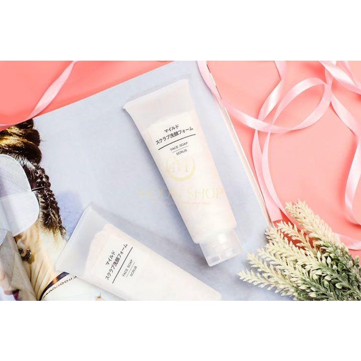 Sữa Rửa Mặt Kèm Tẩy Da Chết MUJI FACE SOAP SCRUB Nội Địa Nhật Bản 120g - SAKUKO