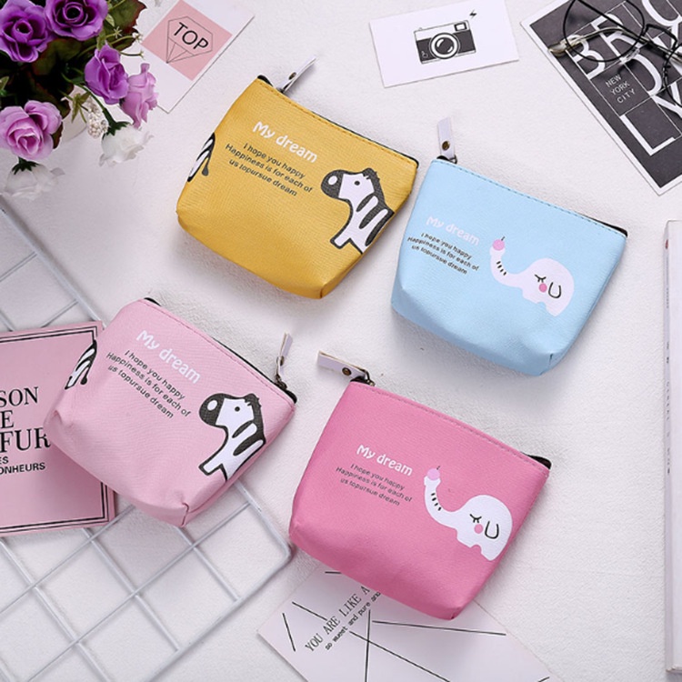 Ví Da PU Đựng Tiền Xu Hình Động Vật Hoạt Hình Đáng Yêu