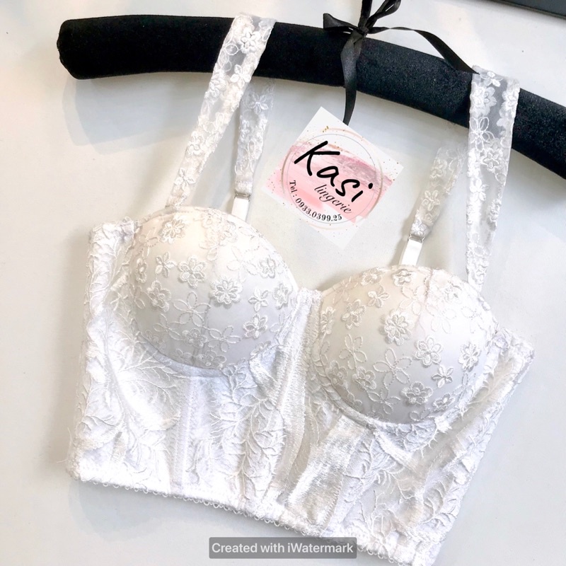Áo lót corset ren trắng cao cấp