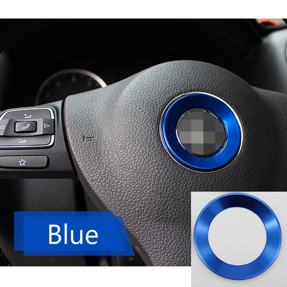 Miếng Dán Hợp Kim Nhôm Trang Trí Vô Lăng Xe Hơi Volkswagen VW Passat b7 b8 Bora POLO GOLF 6 7 Jetta MK6 Tiguan CC Scirocco