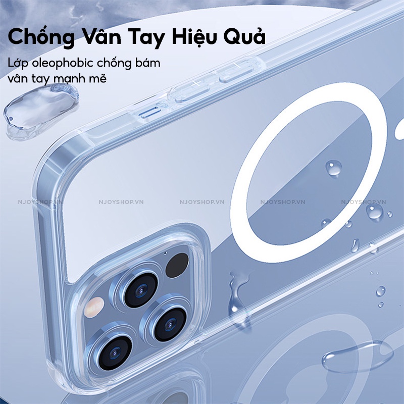 Ốp Lưng Trong Suốt Ultra Hybrid Magnetic Hỗ Trợ Sạc Không Dây Từ Tính Chống Sốc Bảo Vệ Camera 13 Pro Max Njoyshop
